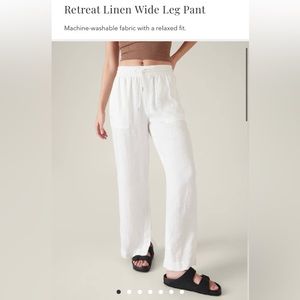 Athleta Retreat Wide Leg Linen Pants